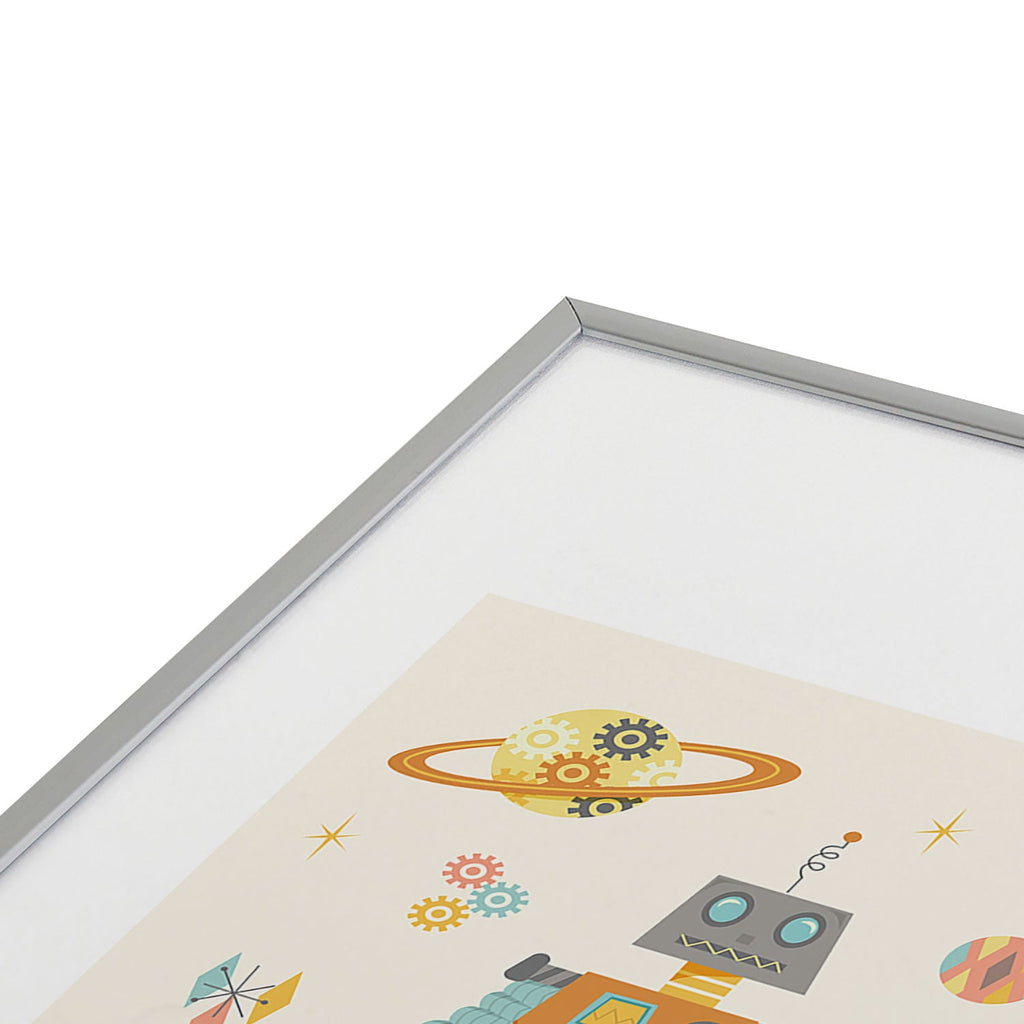 Lathe & Quill Vintage Inspired Robots Metal Framed Art Print