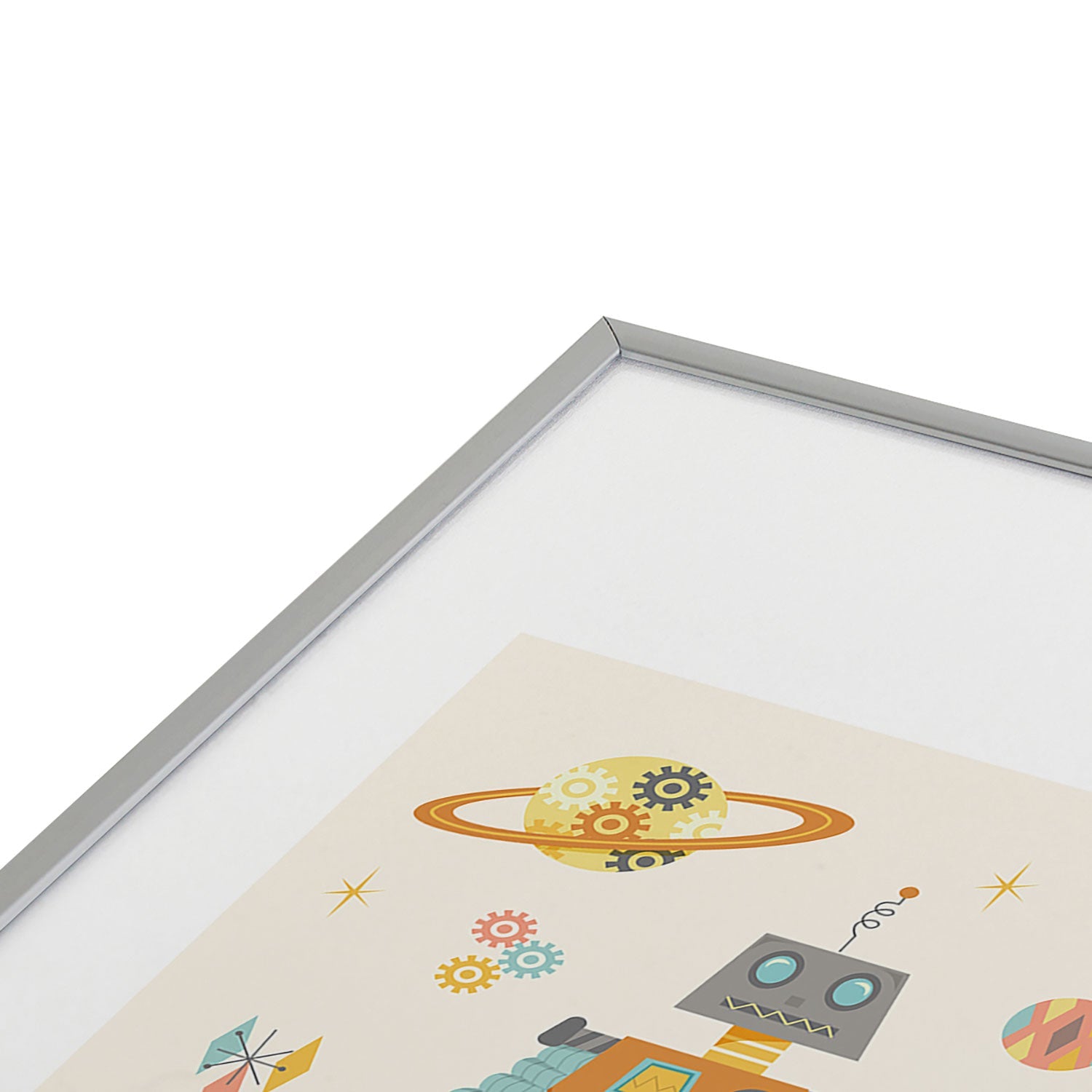Lathe & Quill Vintage Inspired Robots Metal Framed Art Print
