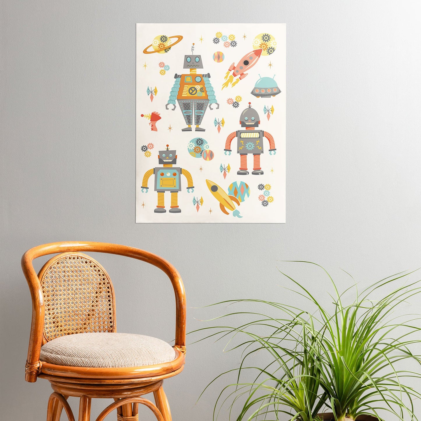 Lathe & Quill Vintage Inspired Robots Poster