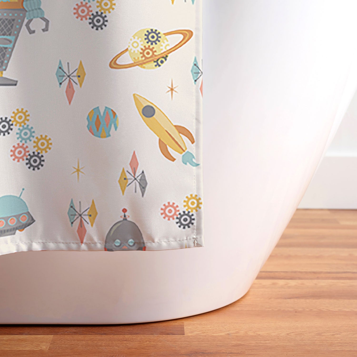 Lathe & Quill Vintage Inspired Robots Shower Curtain
