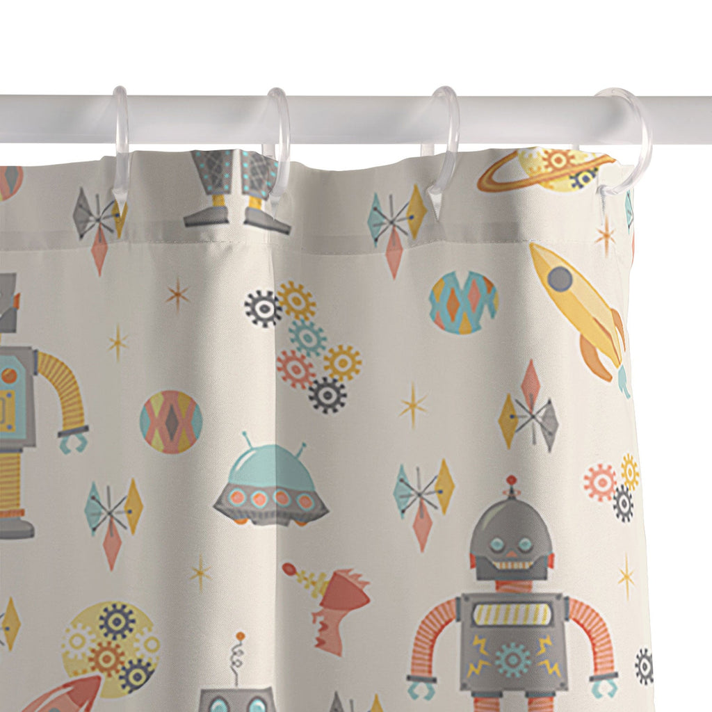 Lathe & Quill Vintage Inspired Robots Shower Curtain