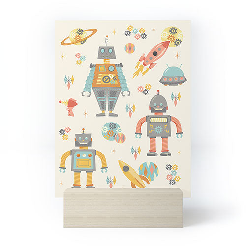 Lathe & Quill Vintage Inspired Robots Mini Art Print