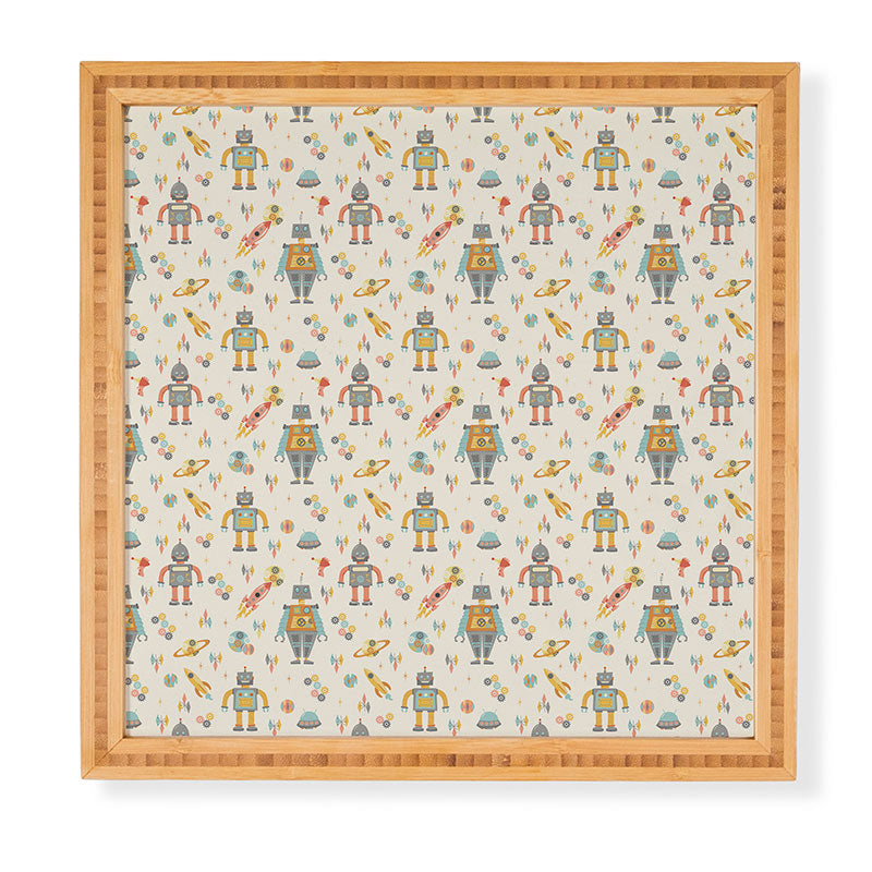 Lathe & Quill Vintage Inspired Robots Framed Wall Art