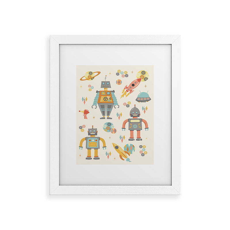 Lathe & Quill Vintage Inspired Robots Framed Art Print