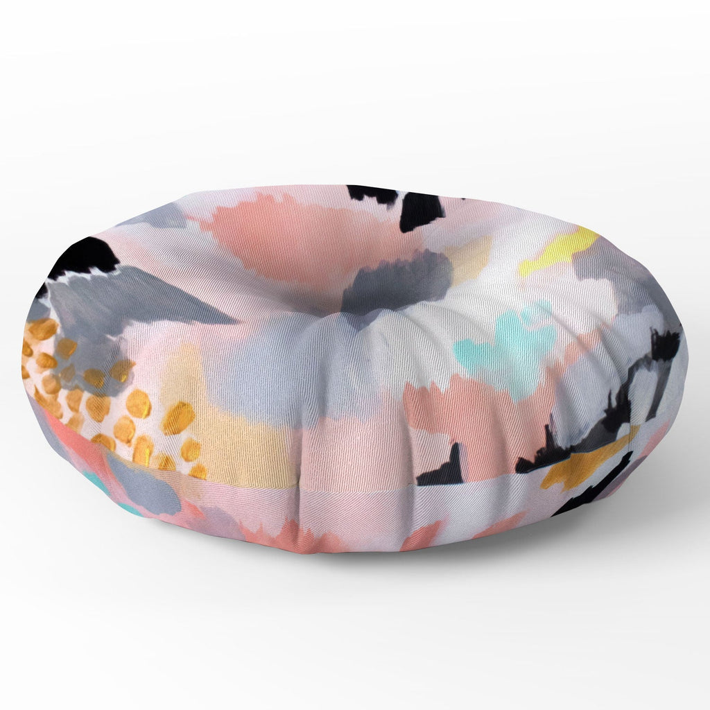 Laura Fedorowicz Serenity Abstract Floor Pillow Round