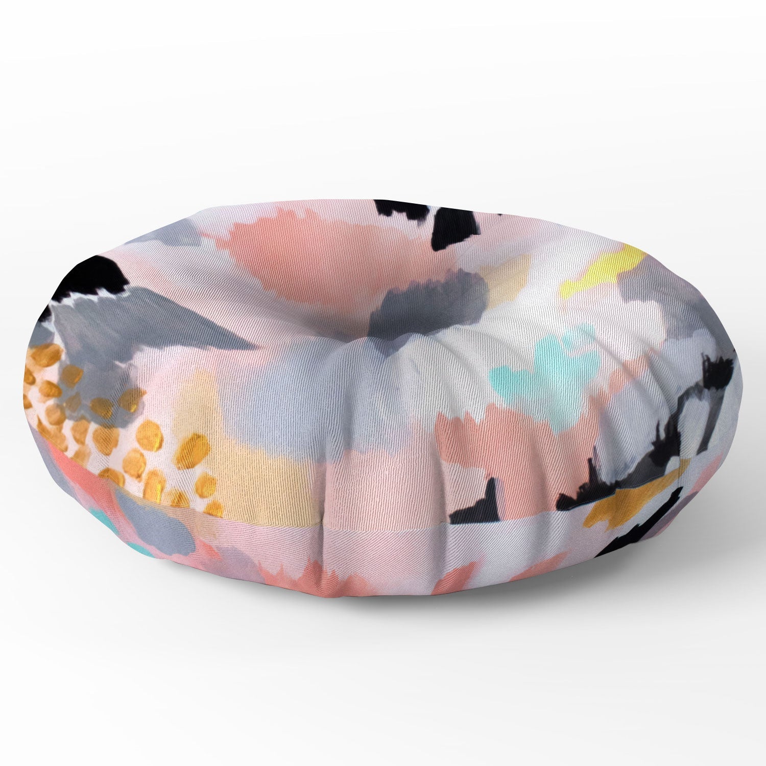 Laura Fedorowicz Serenity Abstract Floor Pillow Round