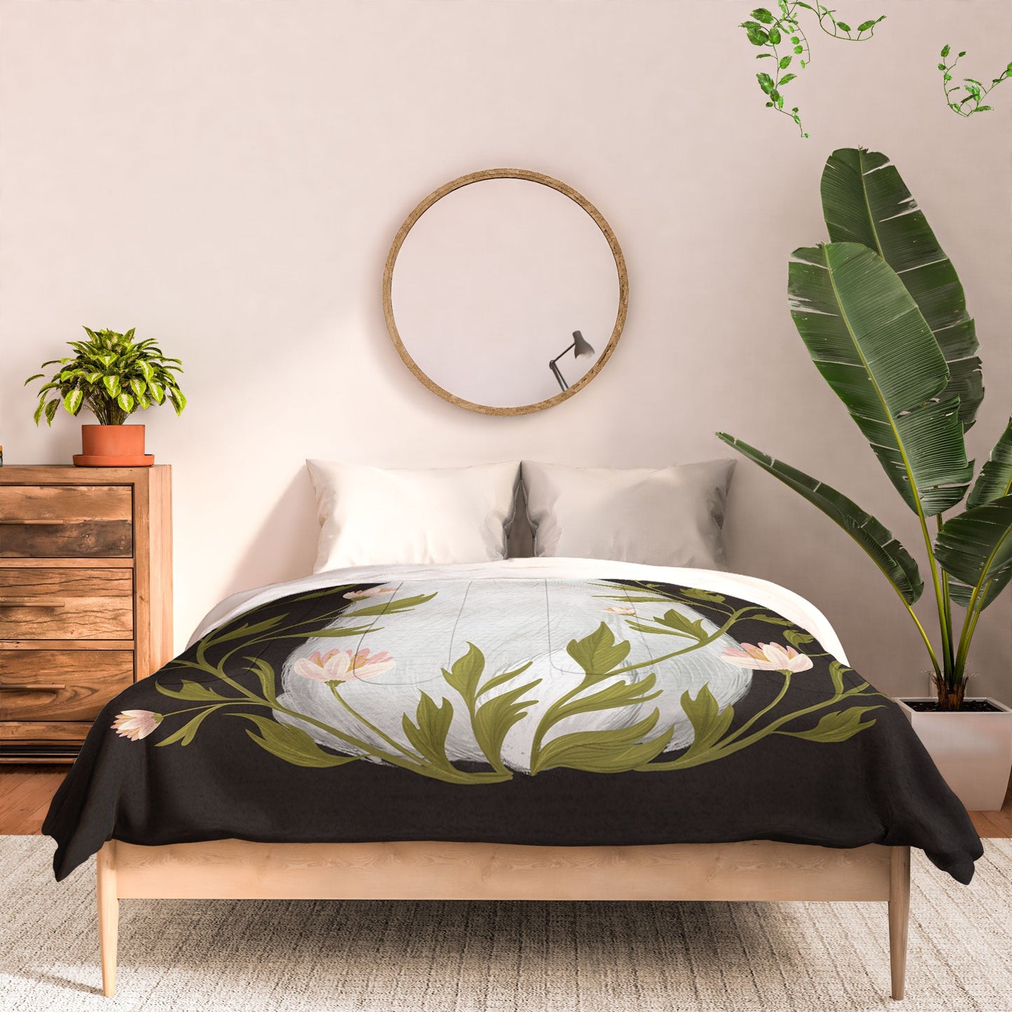 Laura Graves White Rabbit Floral Comforter
