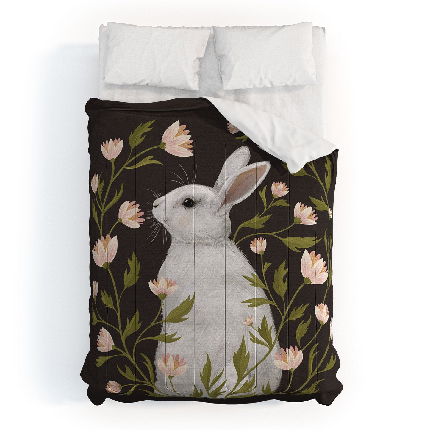 Laura Graves White Rabbit Floral Comforter