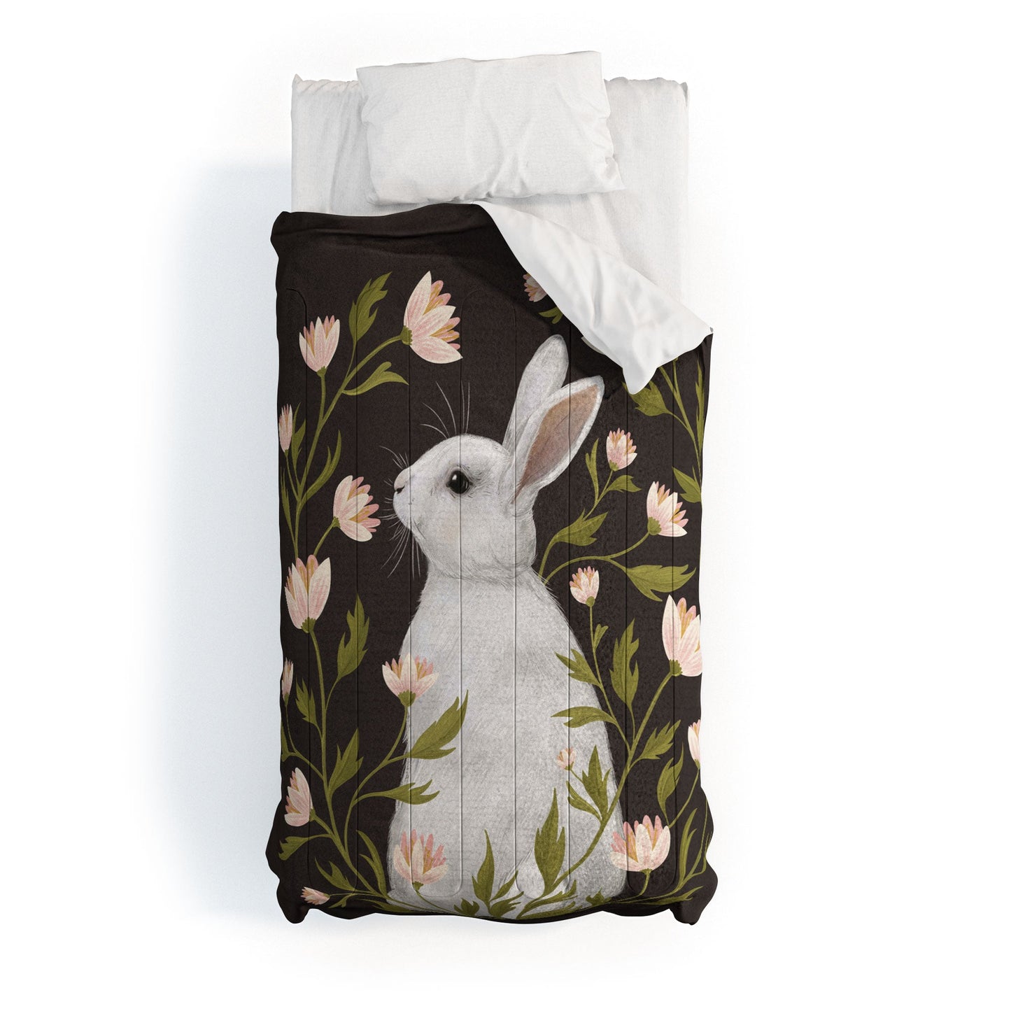Laura Graves White Rabbit Floral Comforter