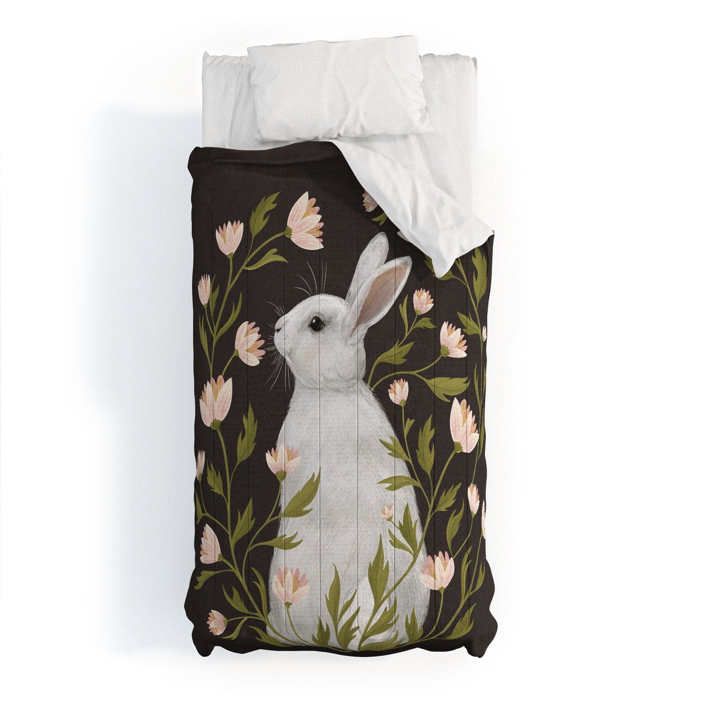 Laura Graves White Rabbit Floral Comforter
