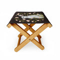 Laura Graves White Rabbit Floral Folding Stool