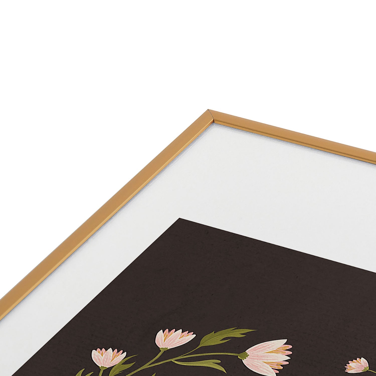 Laura Graves White Rabbit Floral Metal Framed Art Print