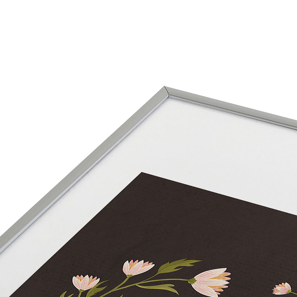 Laura Graves White Rabbit Floral Metal Framed Art Print