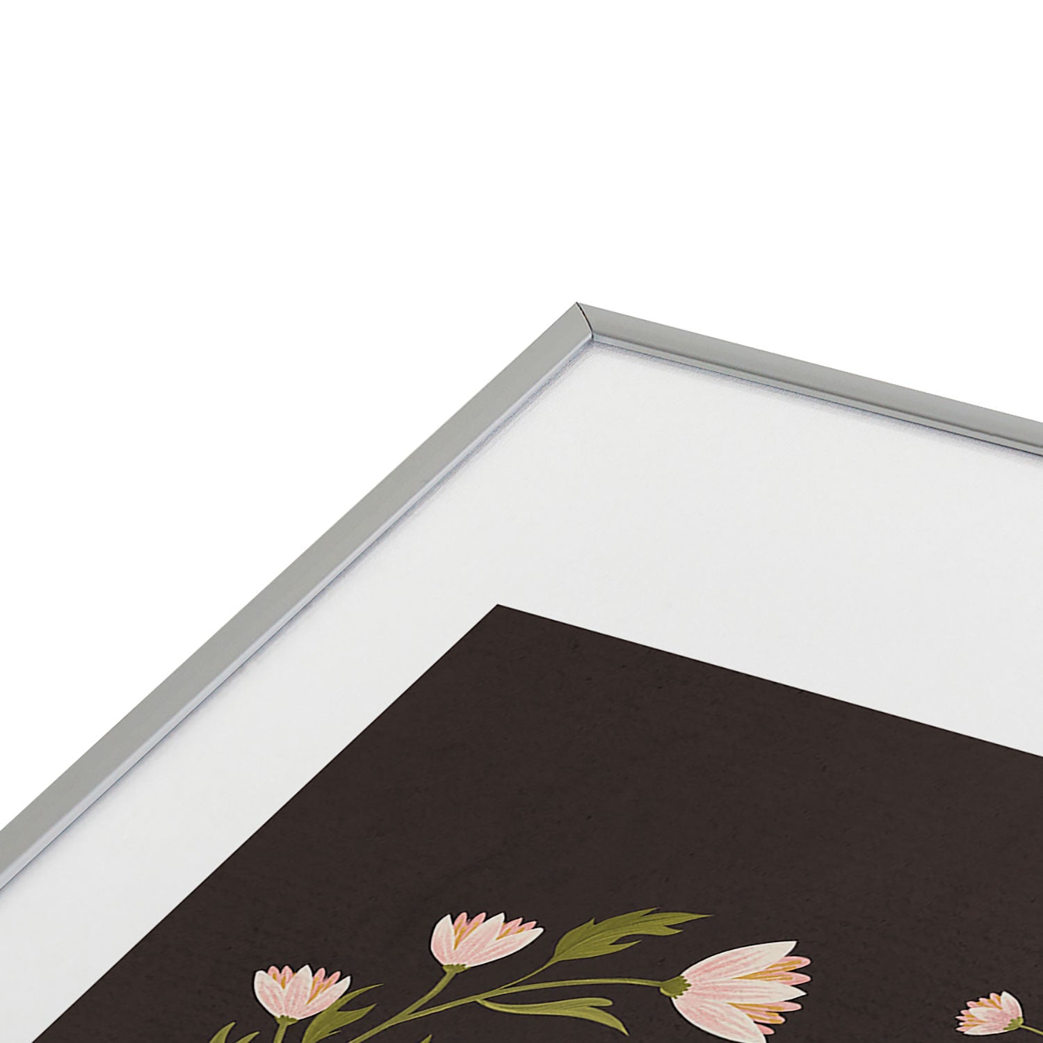 Laura Graves White Rabbit Floral Metal Framed Art Print