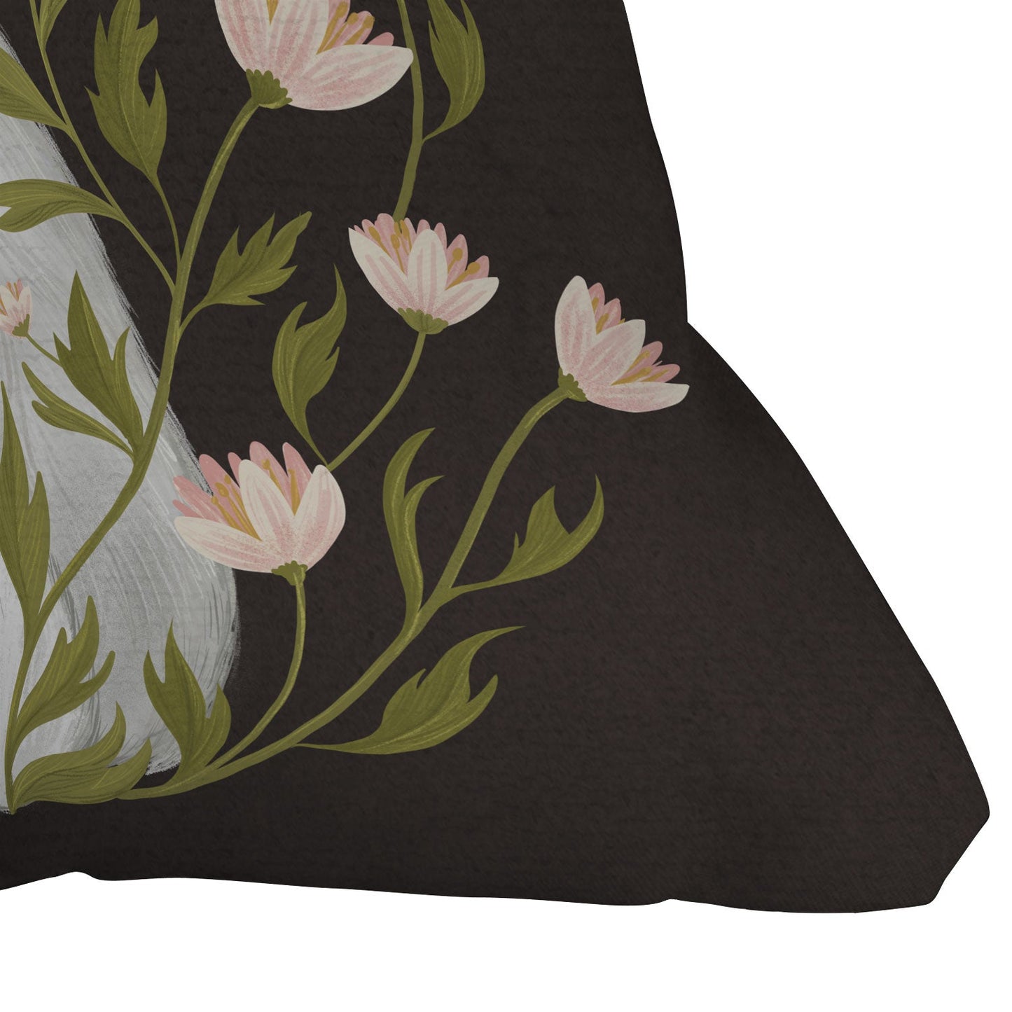 Laura Graves White Rabbit Floral Outdoor Throw Pillow