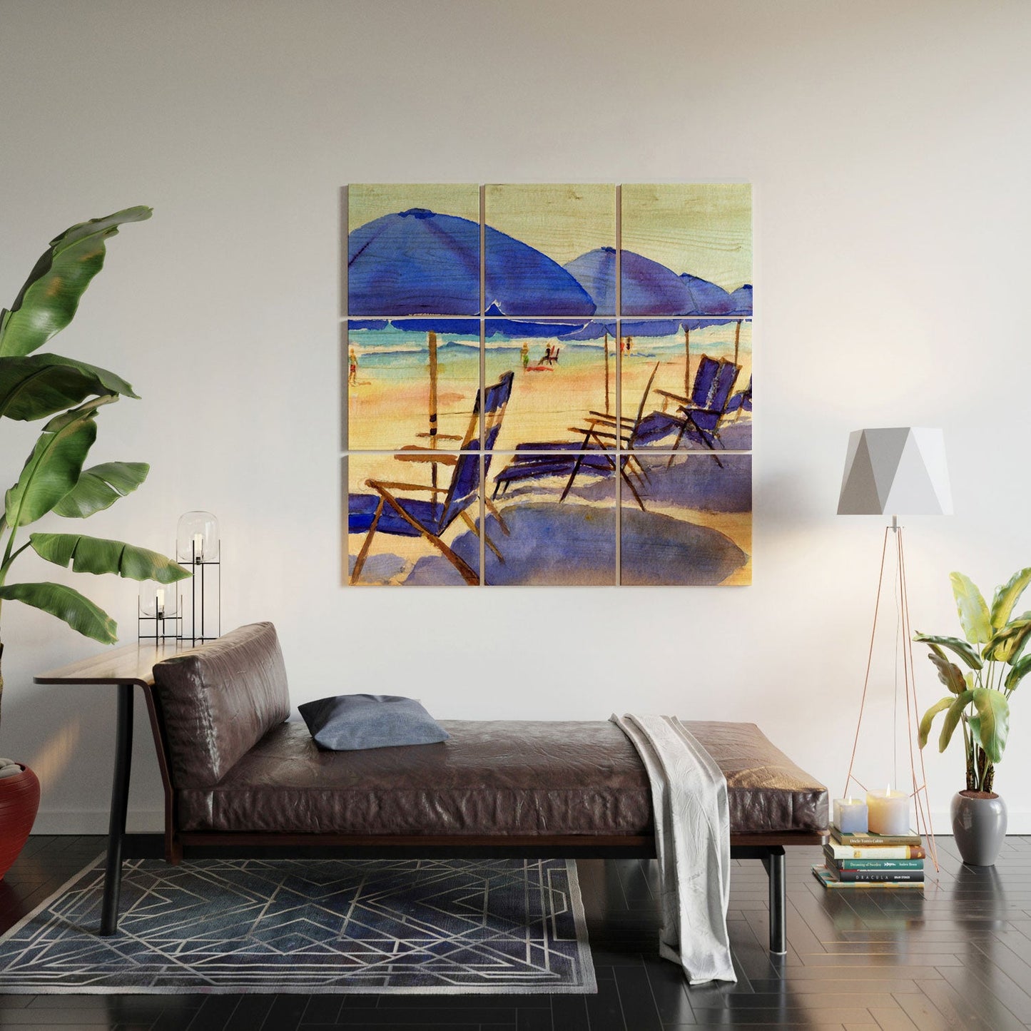 Laura Trevey Beach Chairs Wood Wall Mural