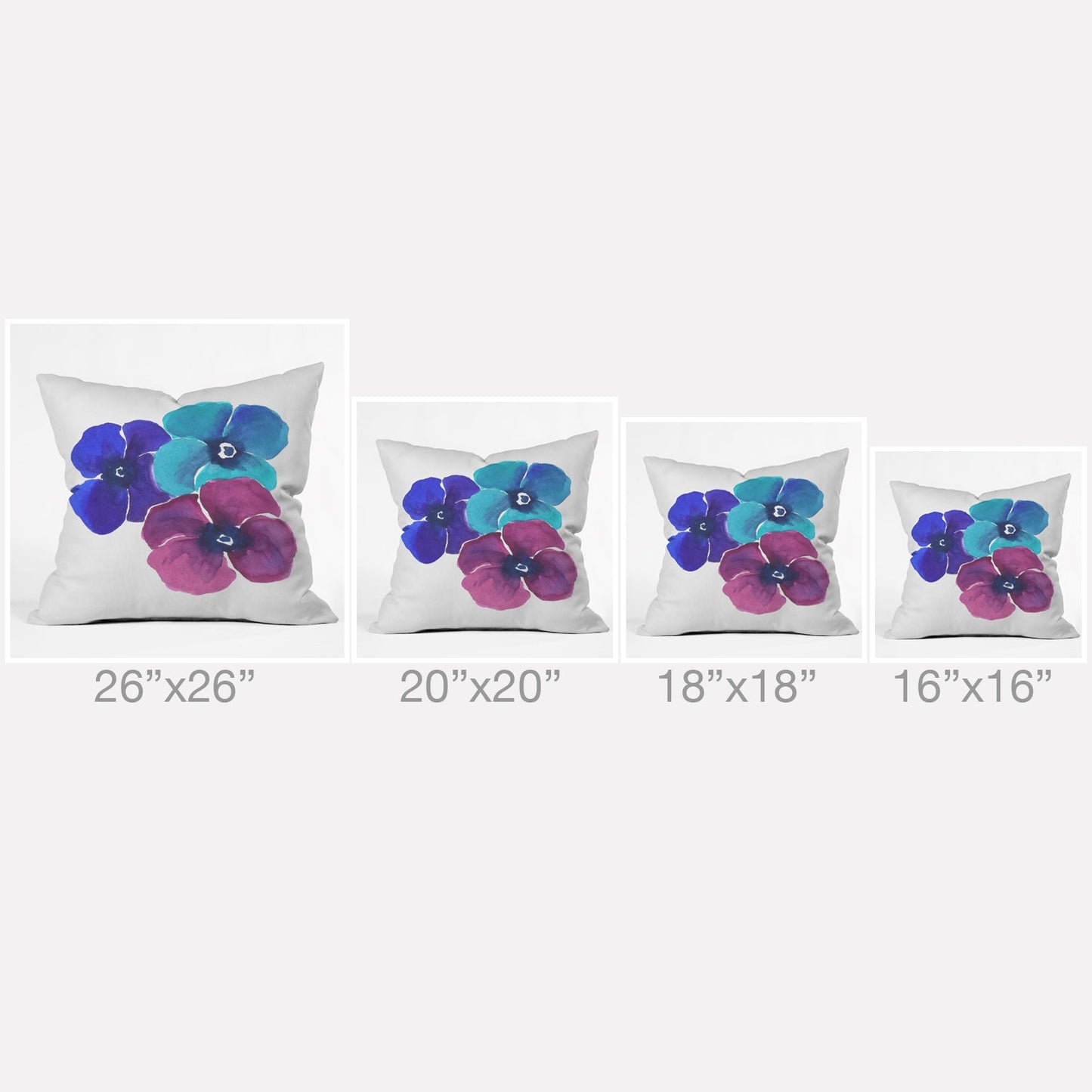 Laura Trevey Jewel Tone Pansies Throw Pillow