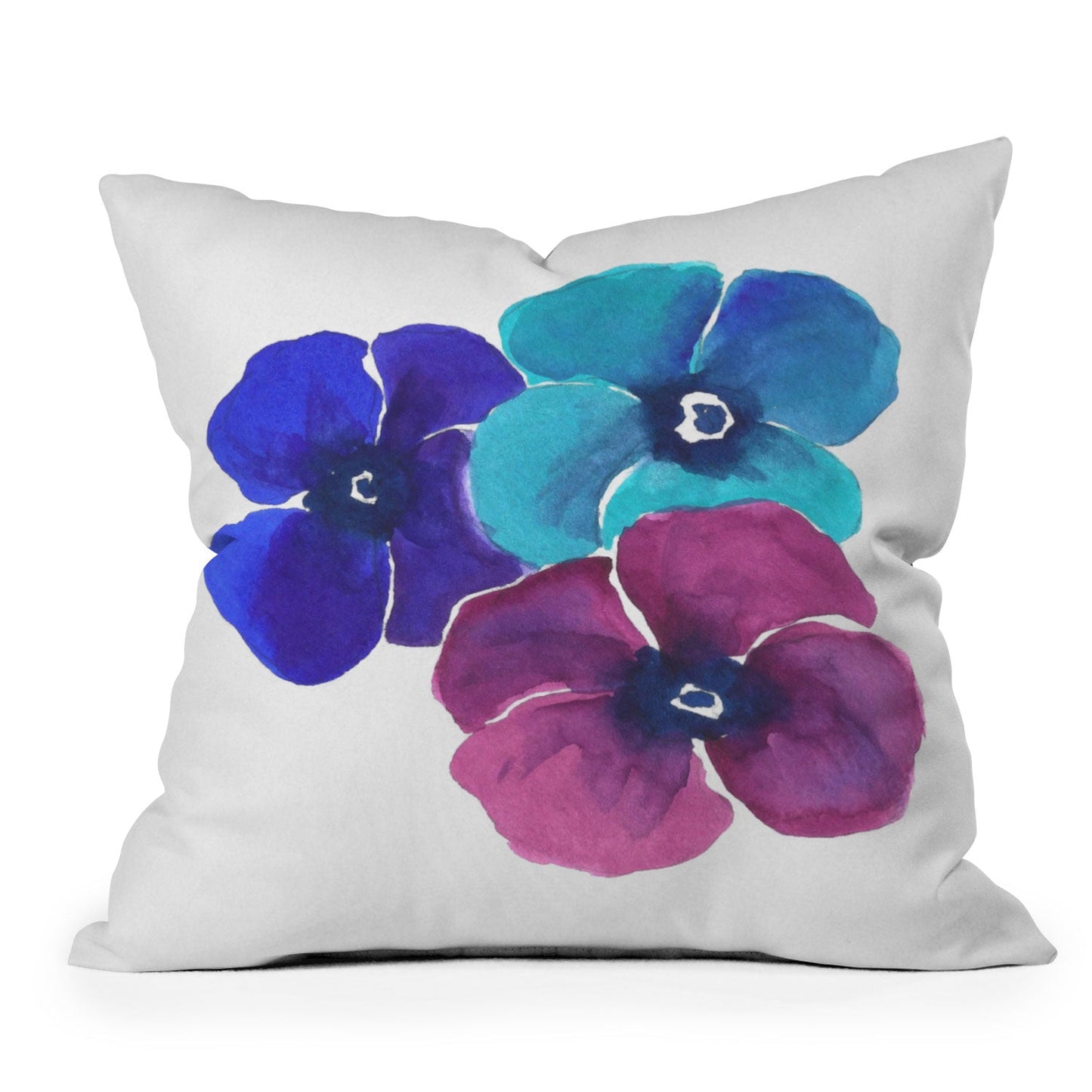 Laura Trevey Jewel Tone Pansies Throw Pillow