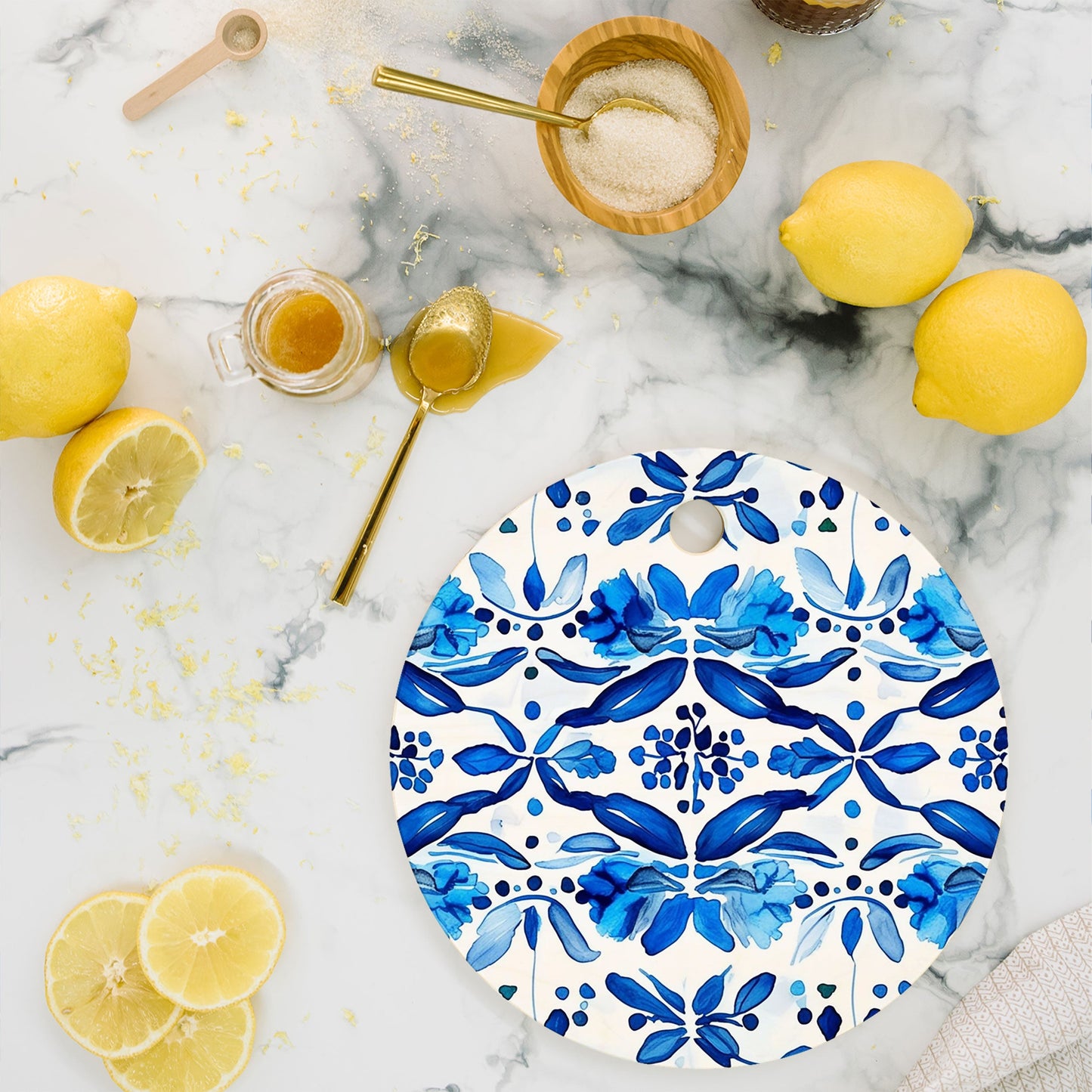Laura Trevey Madrid Mist Cutting Board Round