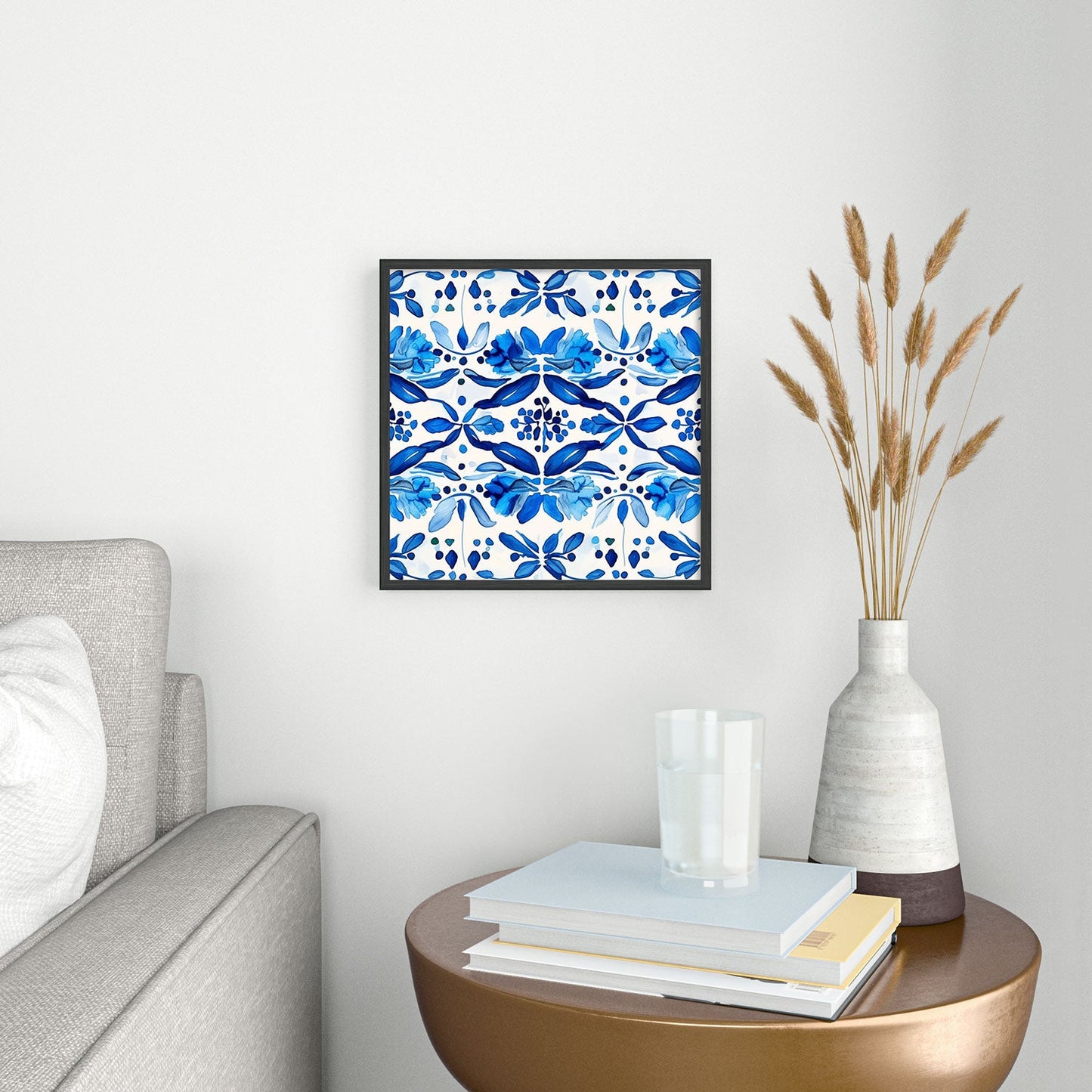 Laura Trevey Madrid Mist Square Metal Framed Art Print