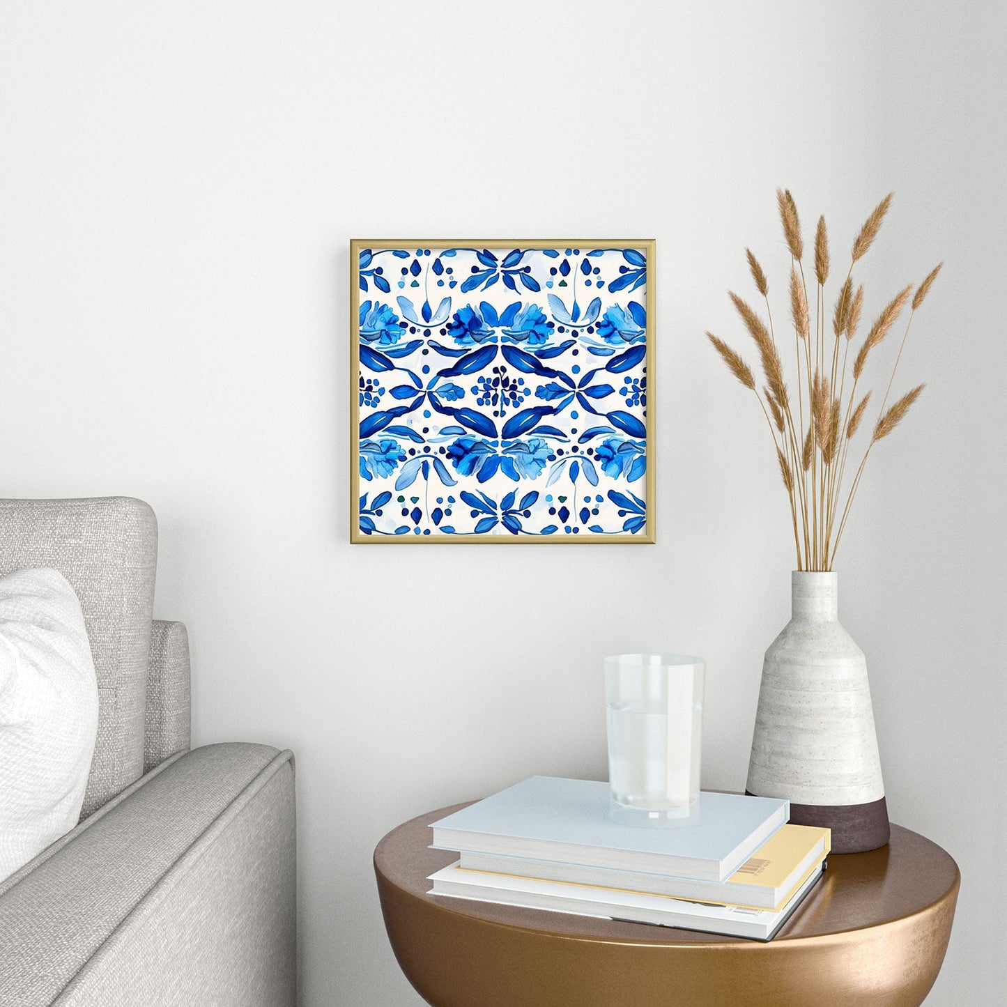 Laura Trevey Madrid Mist Square Metal Framed Art Print