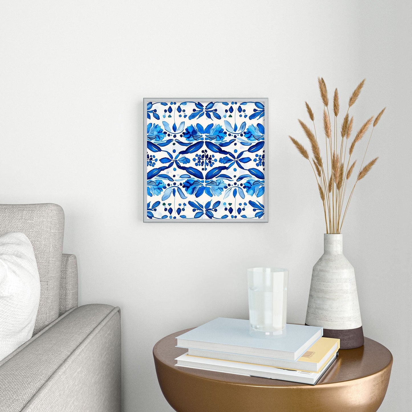 Laura Trevey Madrid Mist Square Metal Framed Art Print