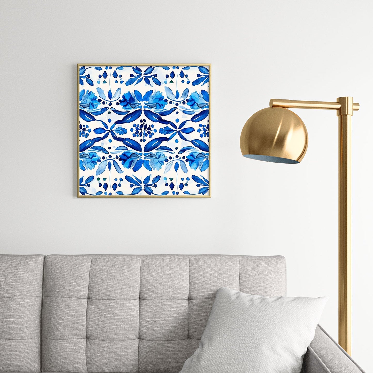 Laura Trevey Madrid Mist Square Metal Framed Art Print