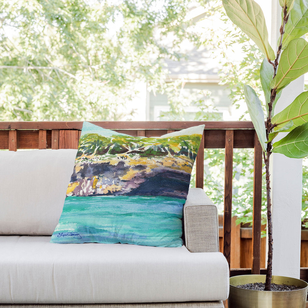 Laura Trevey Palma Cliffs Outdoor Throw Pillow