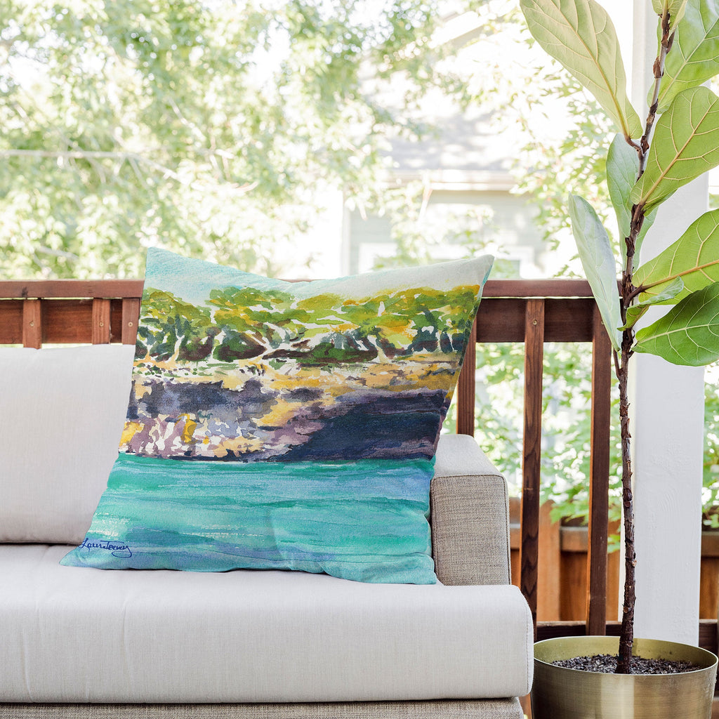 Laura Trevey Palma Cliffs Outdoor Throw Pillow
