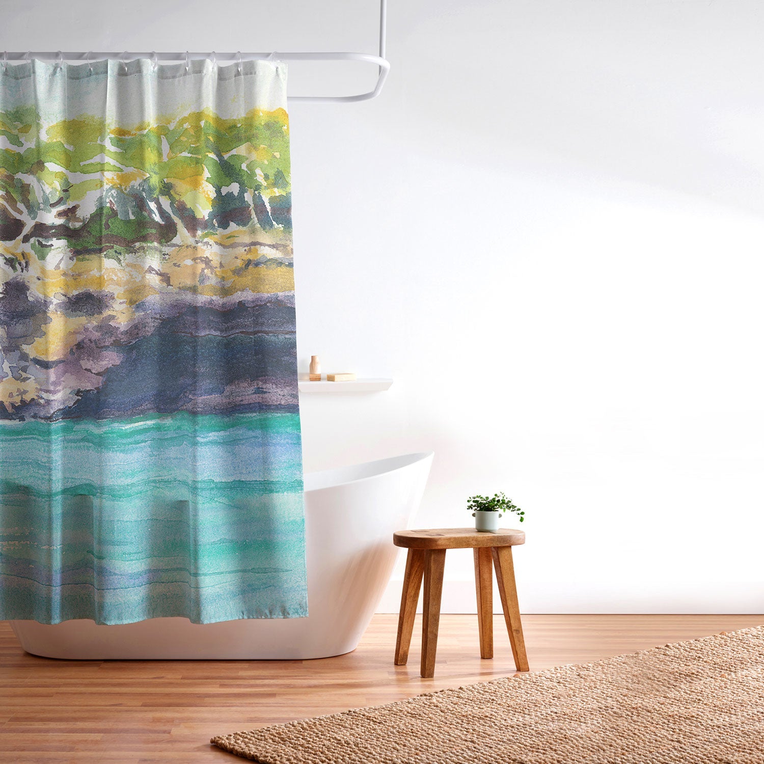 Laura Trevey Palma Cliffs Shower Curtain