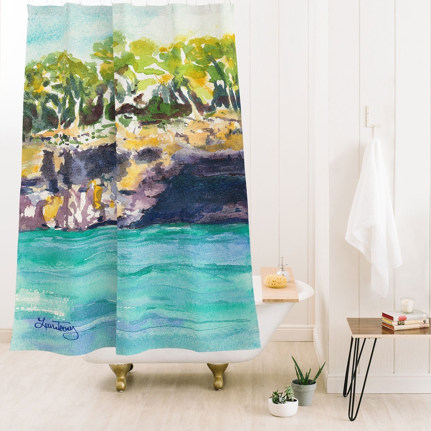 Laura Trevey Palma Cliffs Shower Curtain