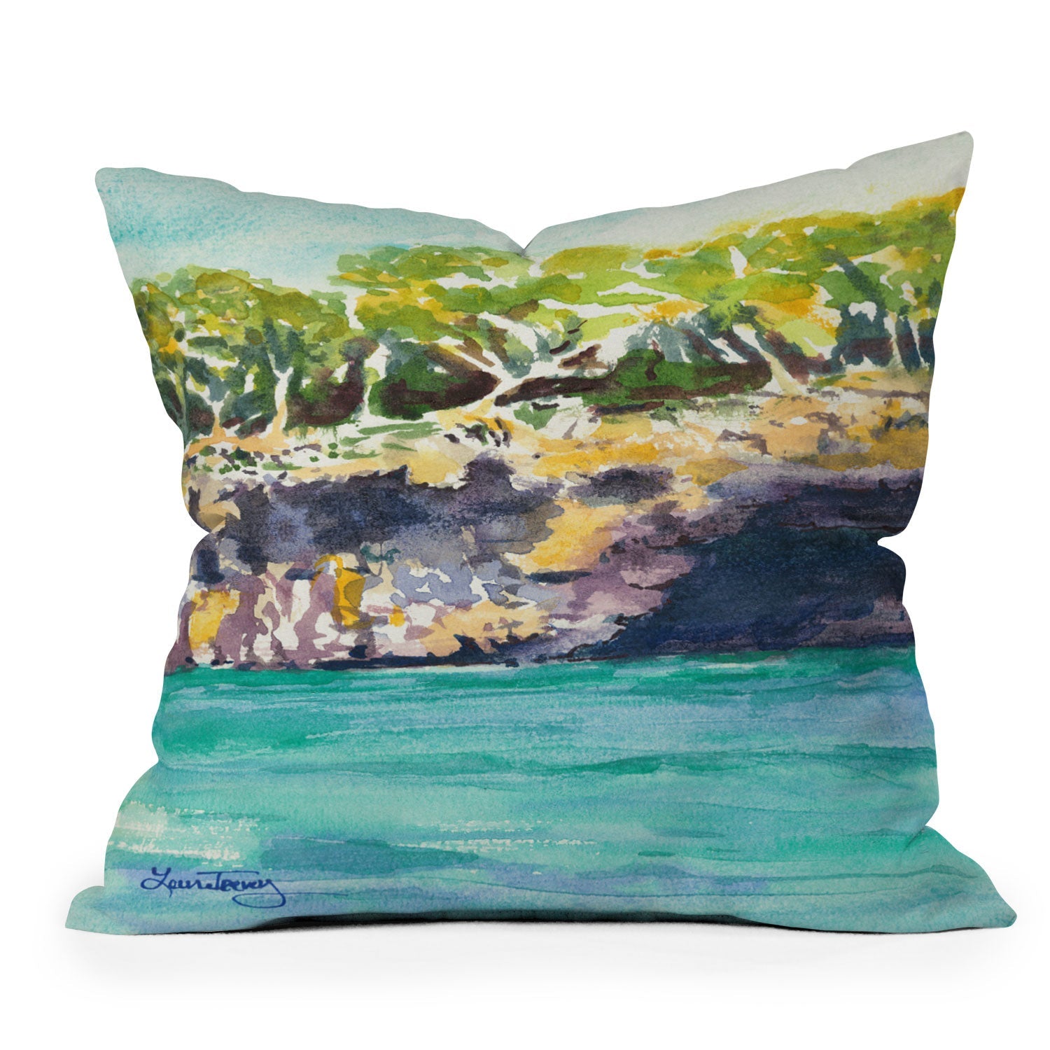 Laura Trevey Palma Cliffs Throw Pillow