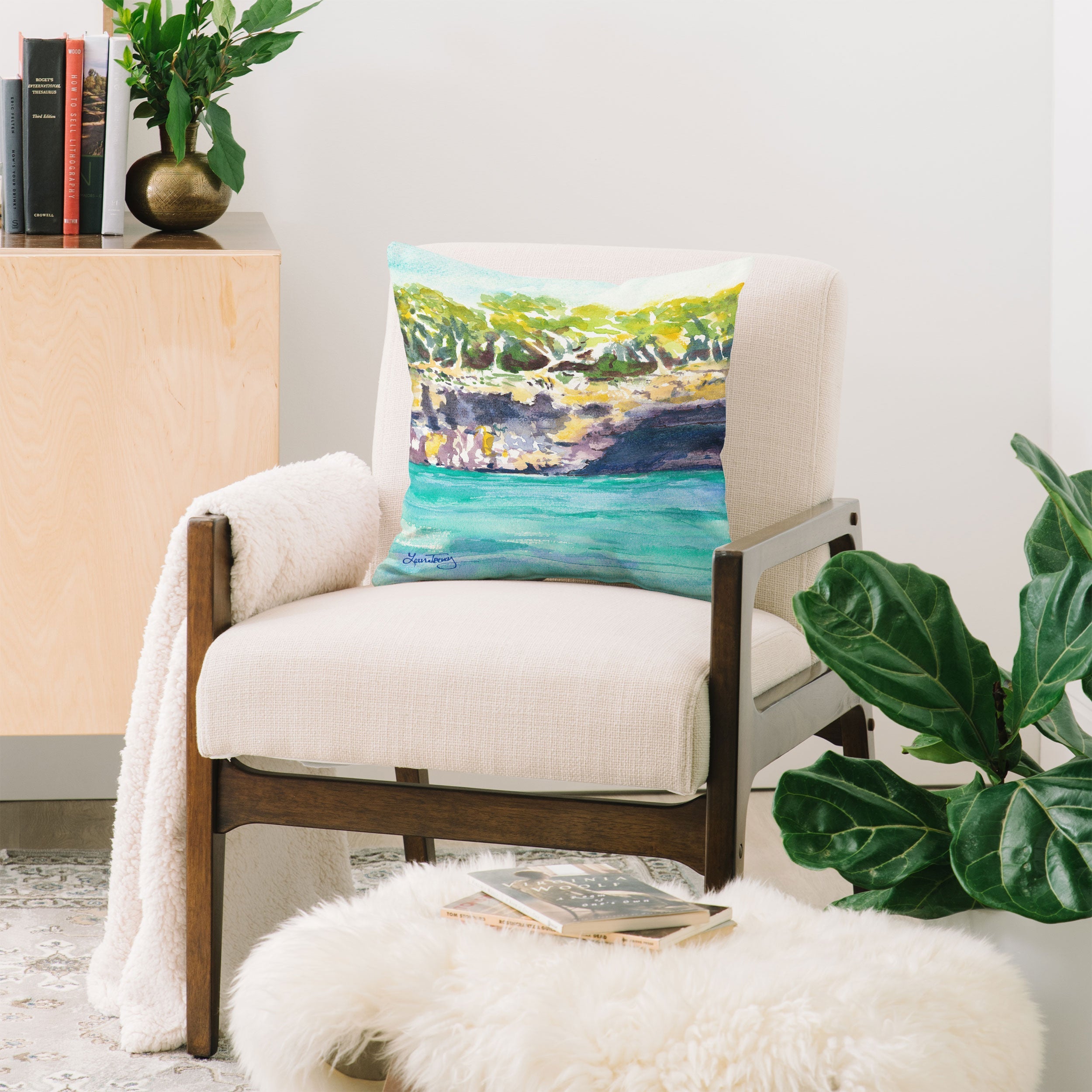 Laura Trevey Palma Cliffs Throw Pillow