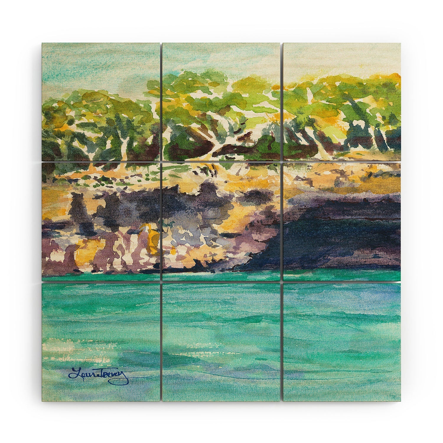 Laura Trevey Palma Cliffs Wood Wall Mural