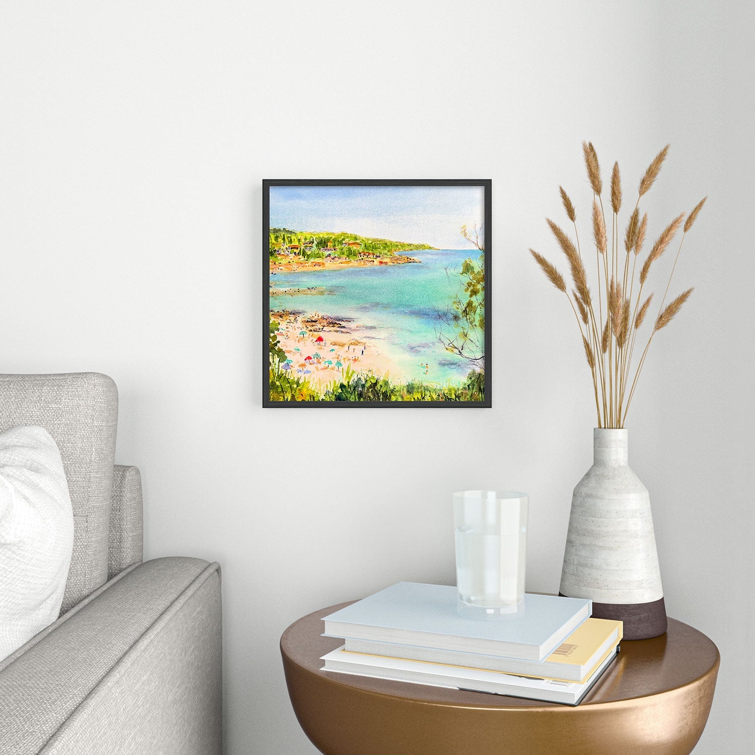 Laura Trevey South of France Square Metal Framed Art Print