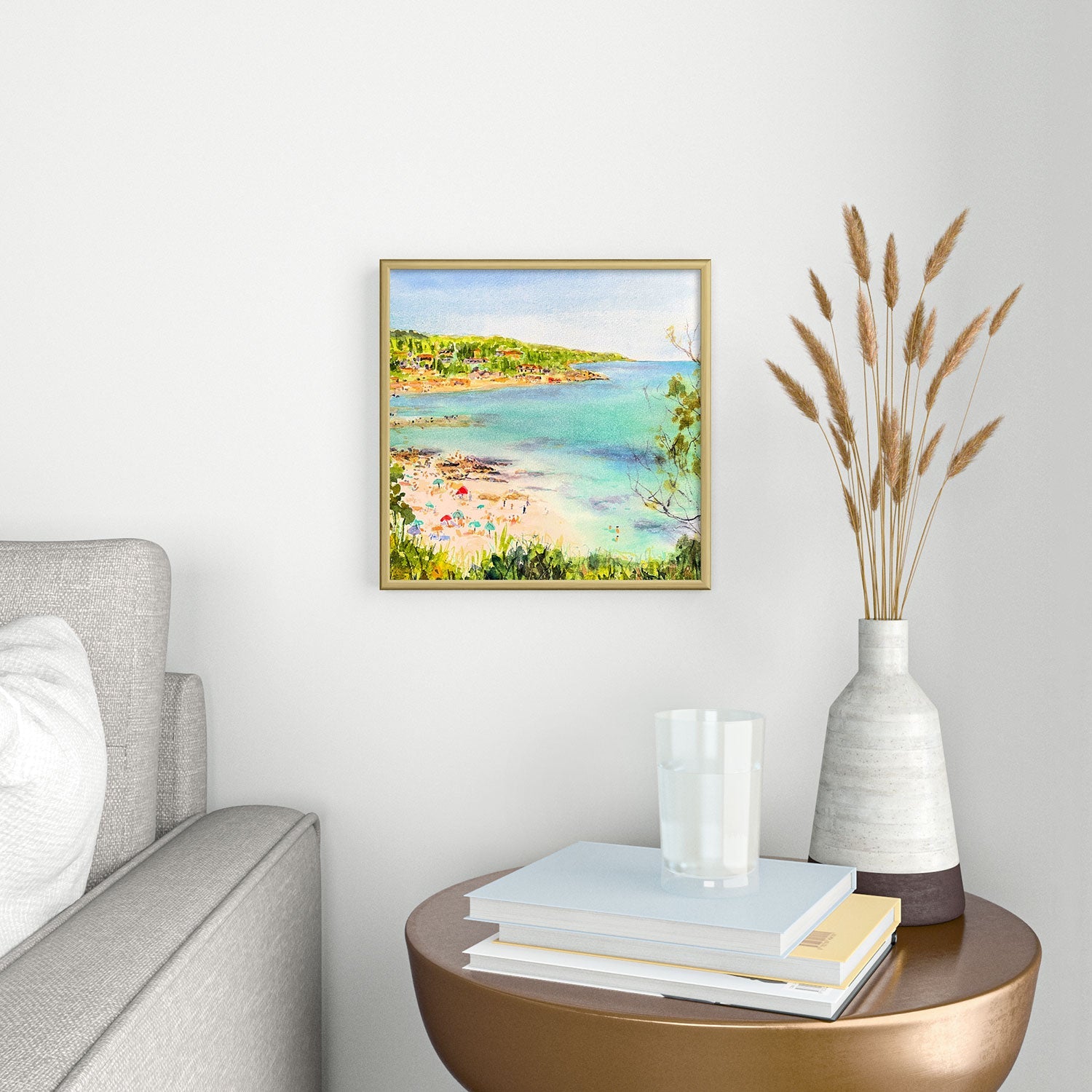 Laura Trevey South of France Square Metal Framed Art Print