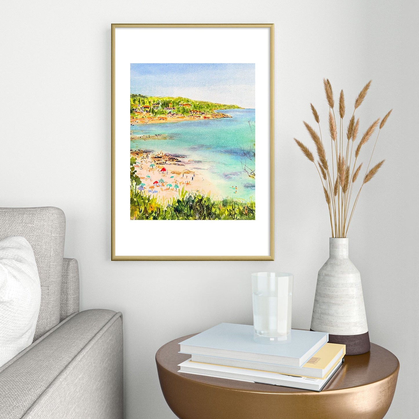 Laura Trevey South of France Metal Framed Art Print
