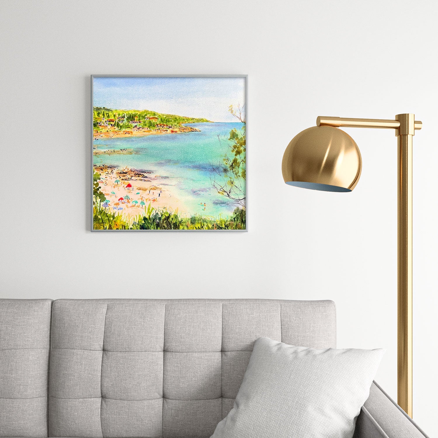 Laura Trevey South of France Square Metal Framed Art Print