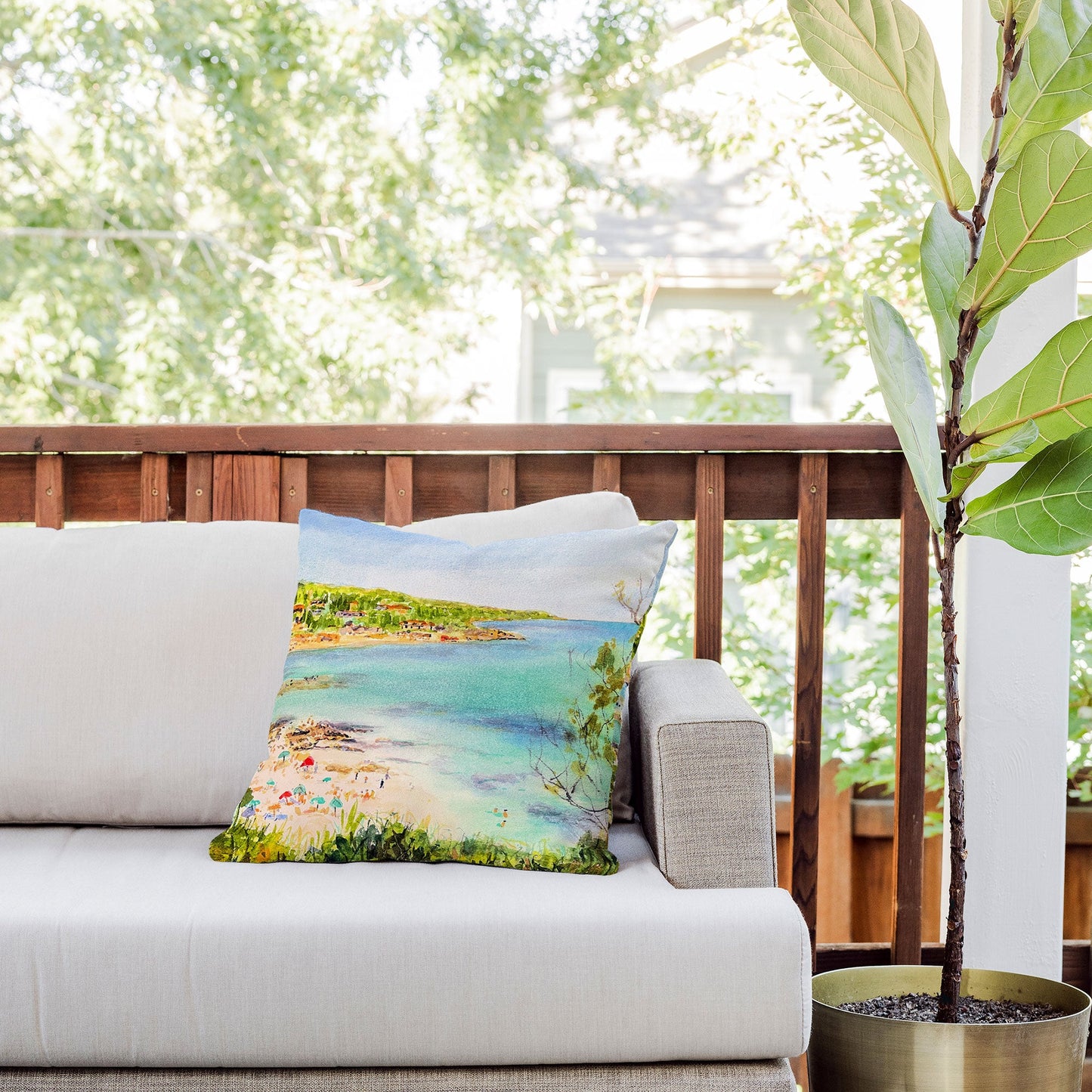 Laura Trevey South of France Outdoor Throw Pillow