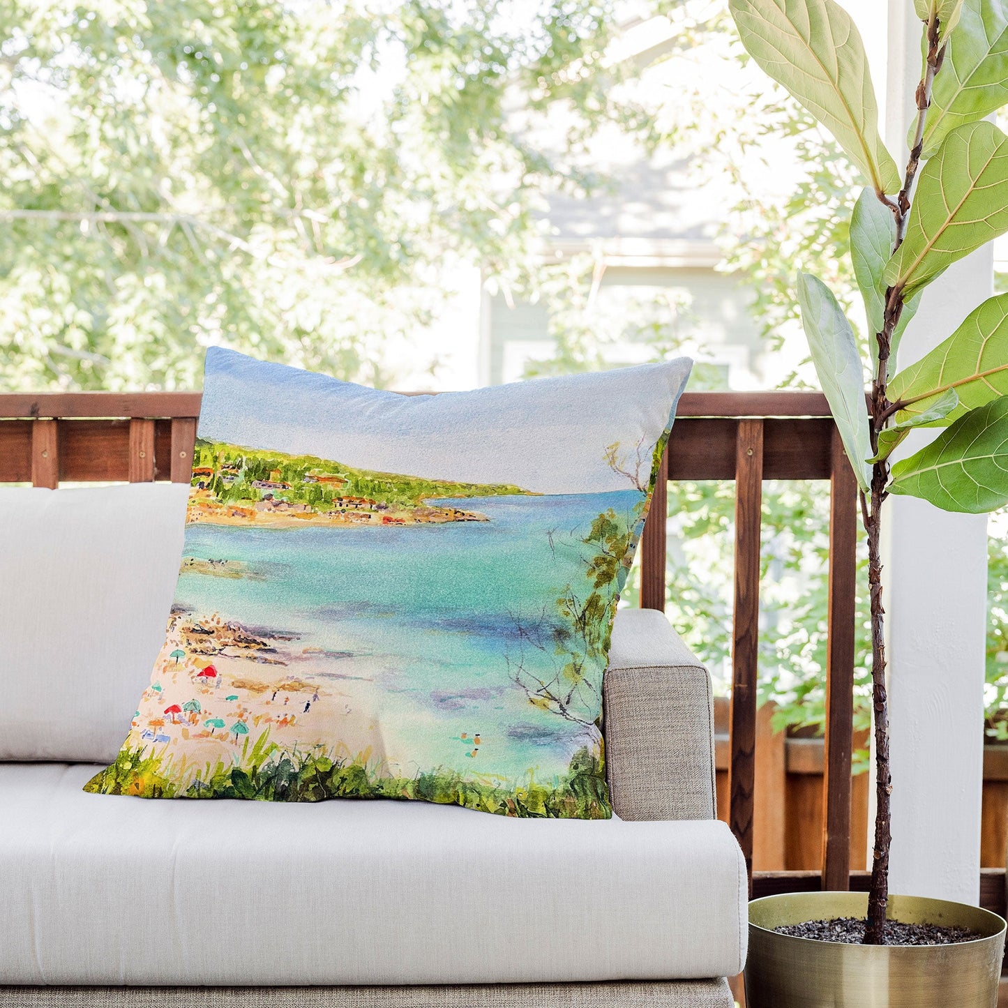 Laura Trevey South of France Outdoor Throw Pillow