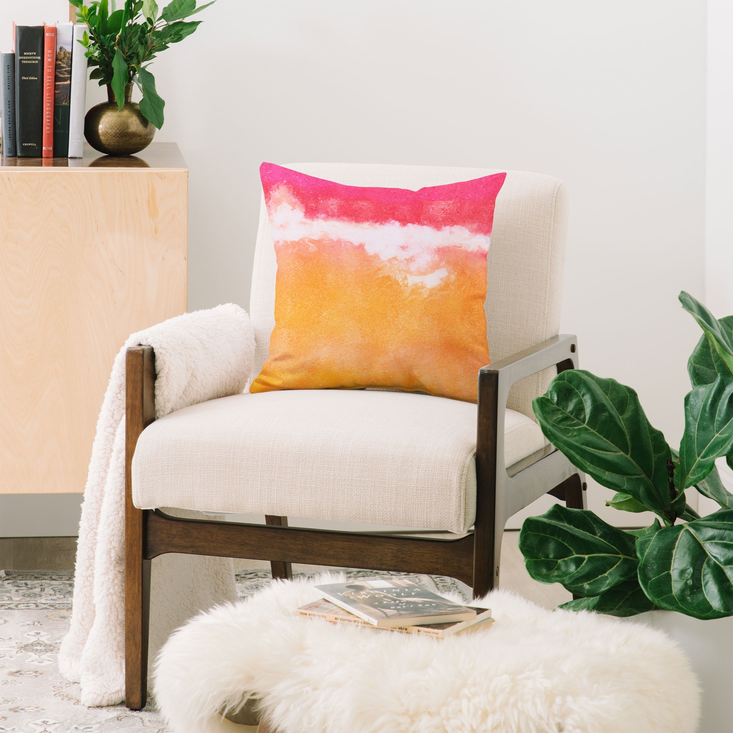 Laura Trevey Tangerine Tie Dye Throw Pillow