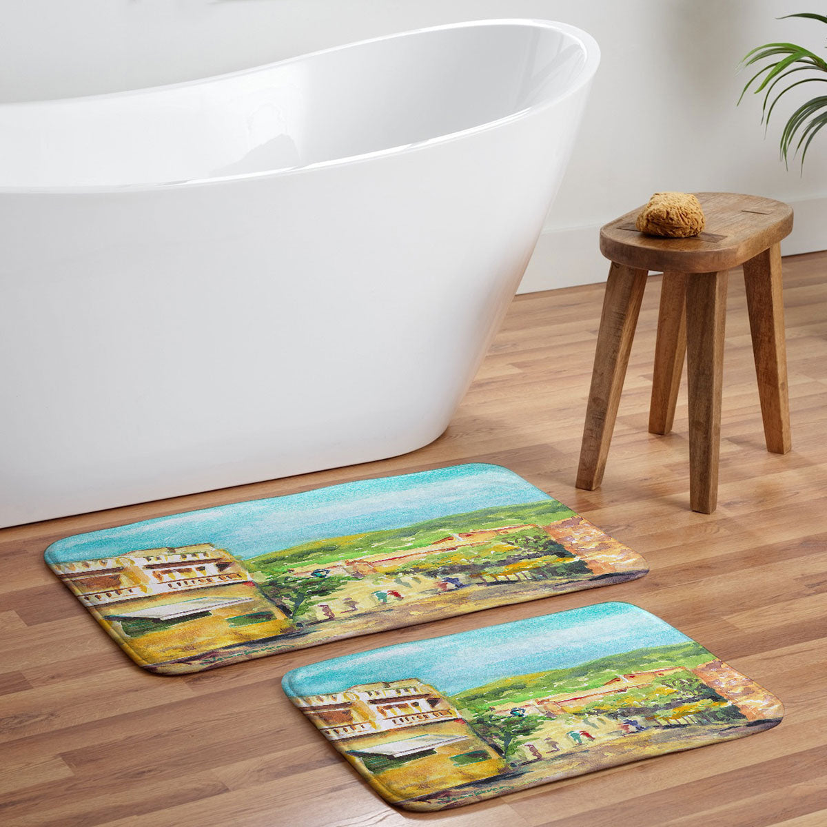 Laura Trevey Valldemossa Village Memory Foam Bath Mat