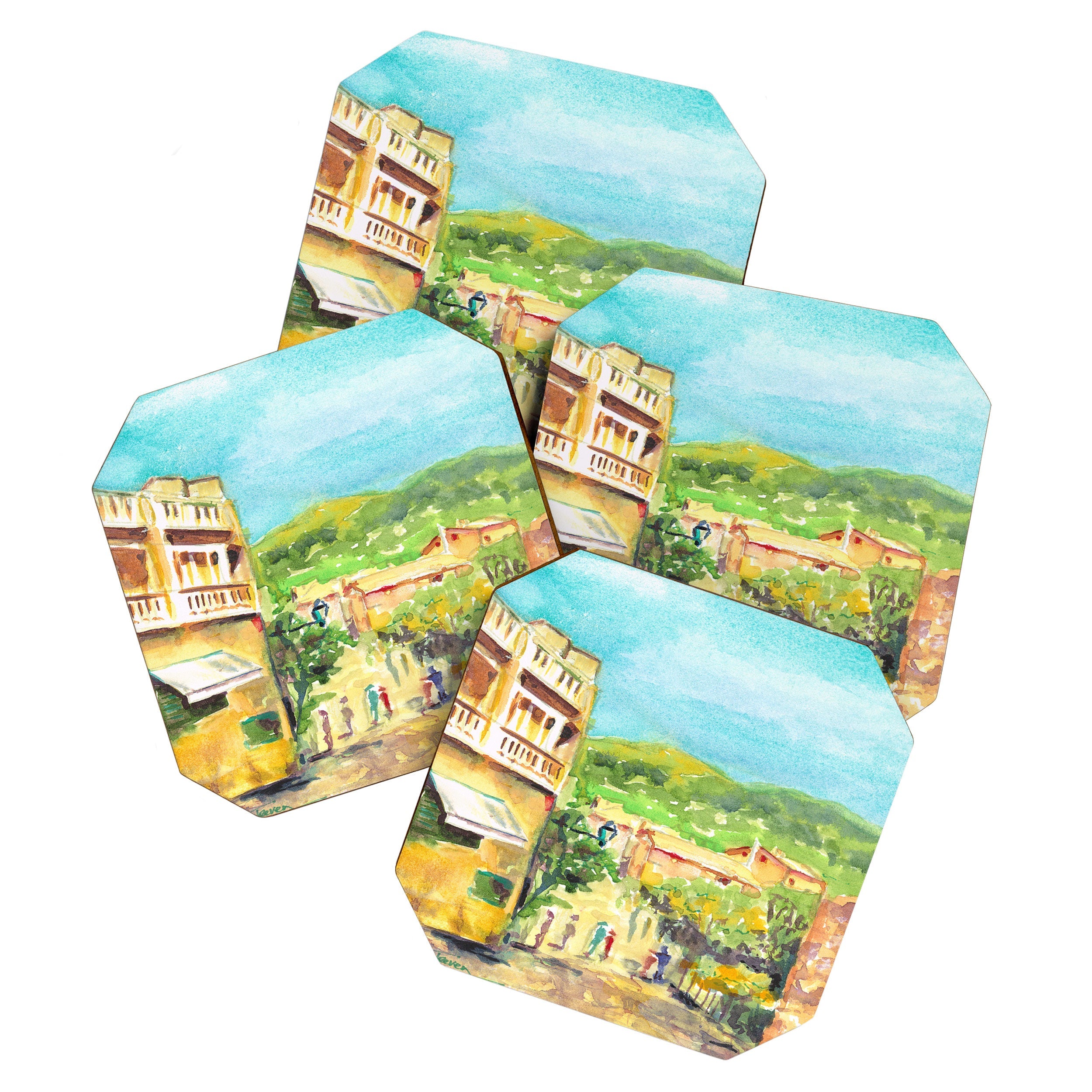 Laura Trevey Valldemossa Village Coaster Set