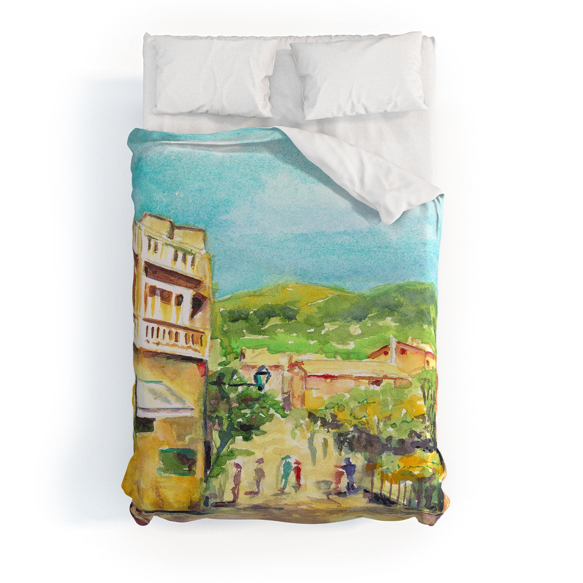 Laura Trevey Valldemossa Village Duvet Cover