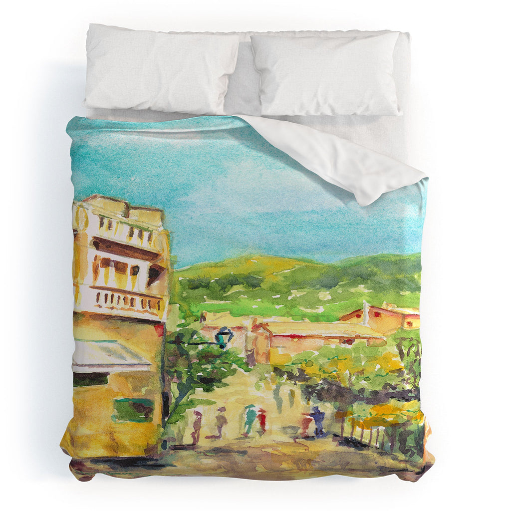 Laura Trevey Valldemossa Village Duvet Cover