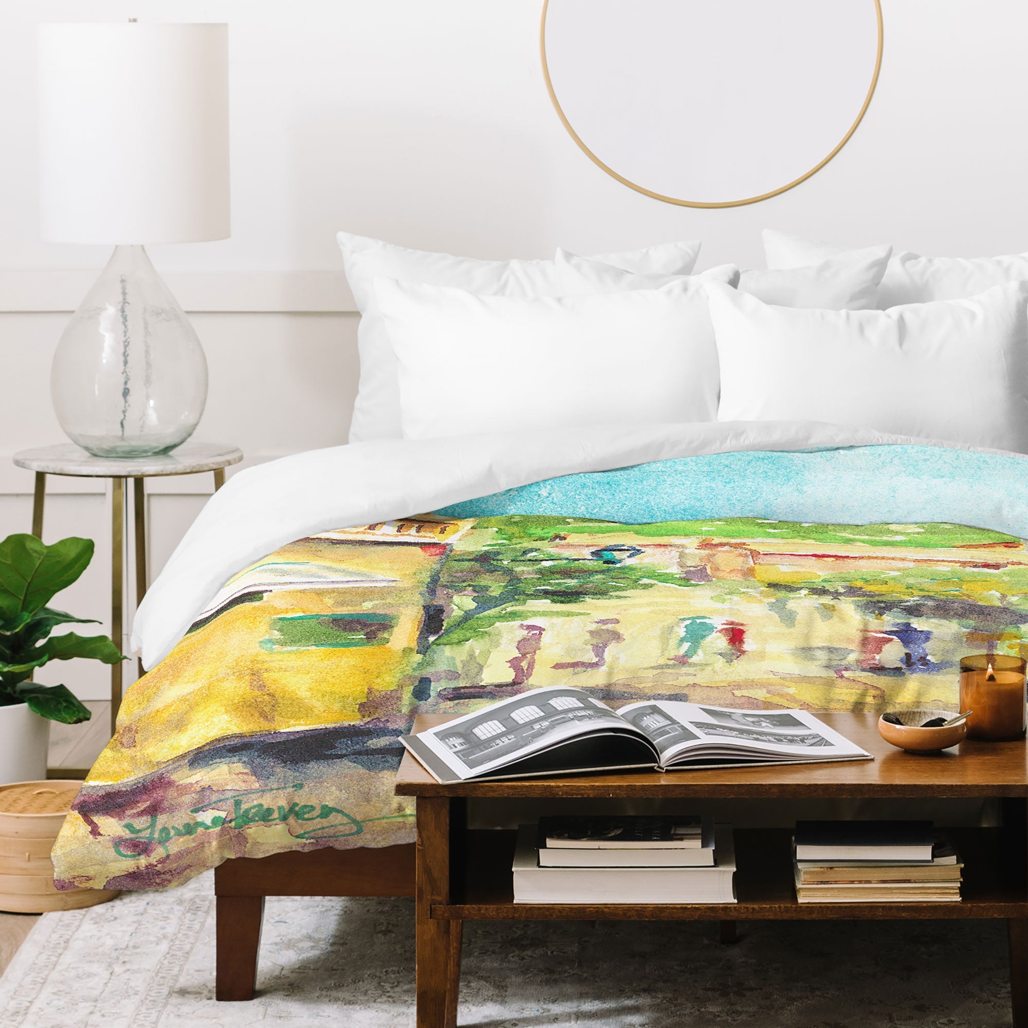 Laura Trevey Valldemossa Village Duvet Cover