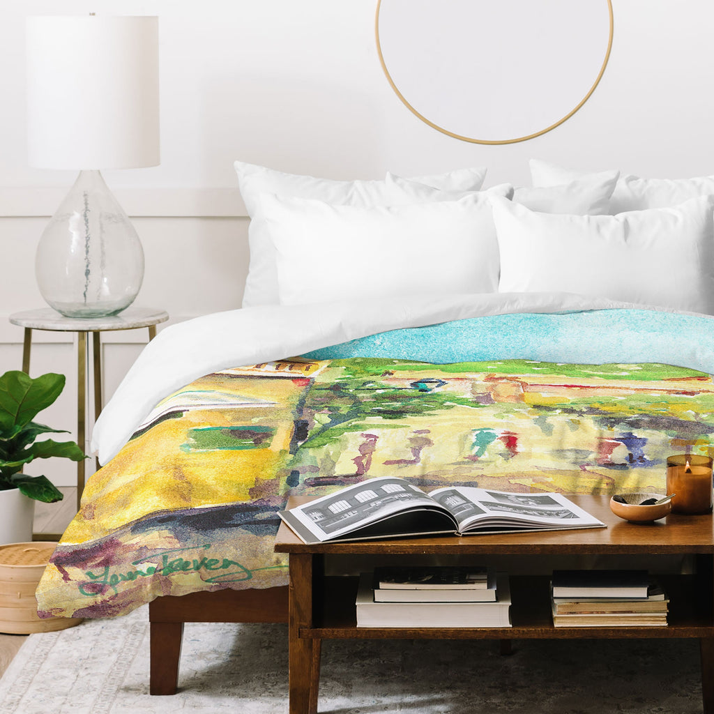 Laura Trevey Valldemossa Village Duvet Cover