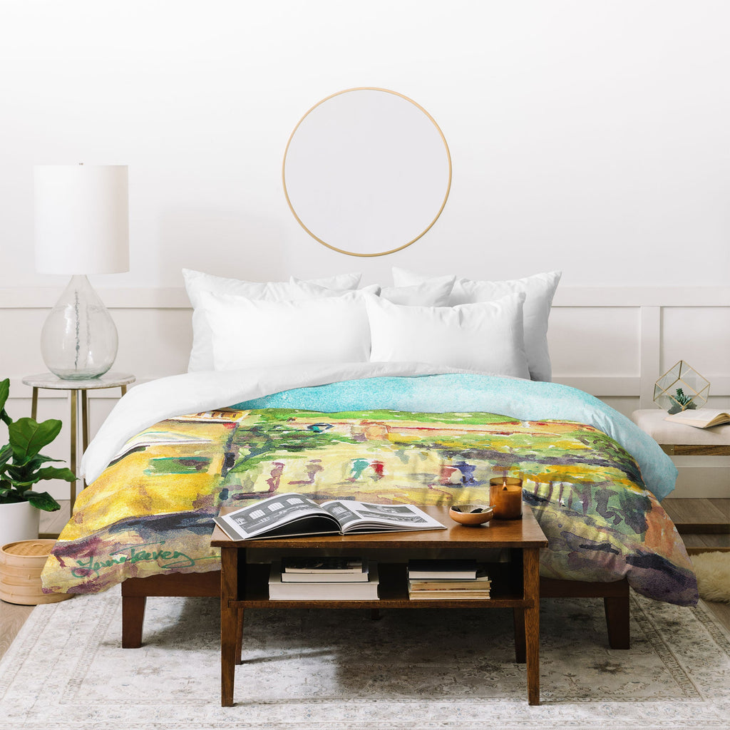 Laura Trevey Valldemossa Village Duvet Cover