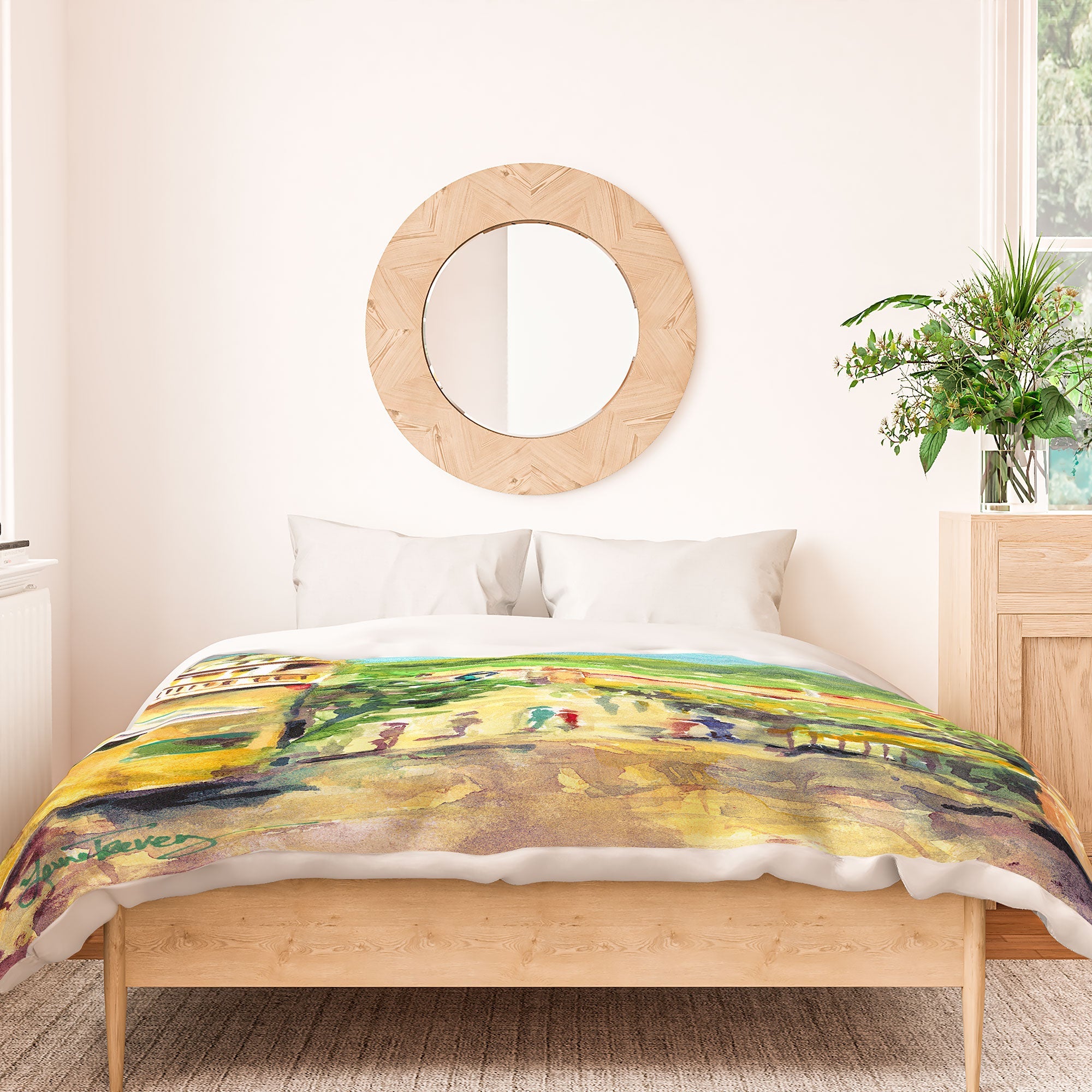 Laura Trevey Valldemossa Village Duvet Cover