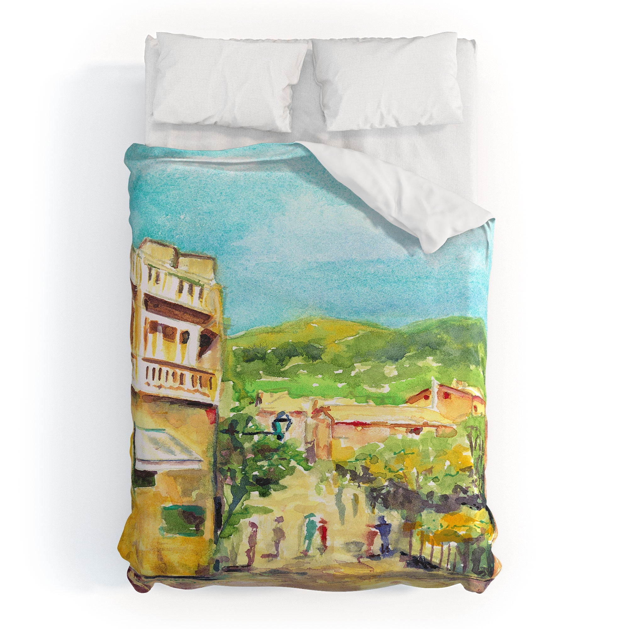 Laura Trevey Valldemossa Village Duvet Cover